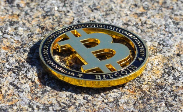 Bitcoin network and blockchain concept illustration