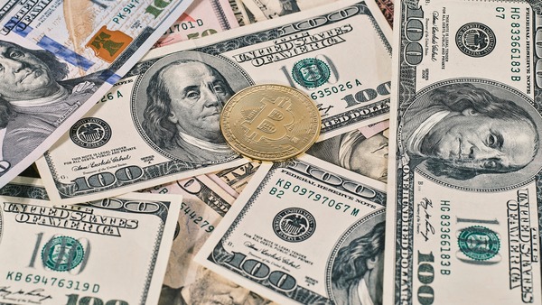 US dollars and stablecoin exchange concept