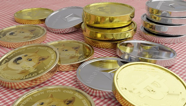 Zcash and cryptocurrency coins closeup
